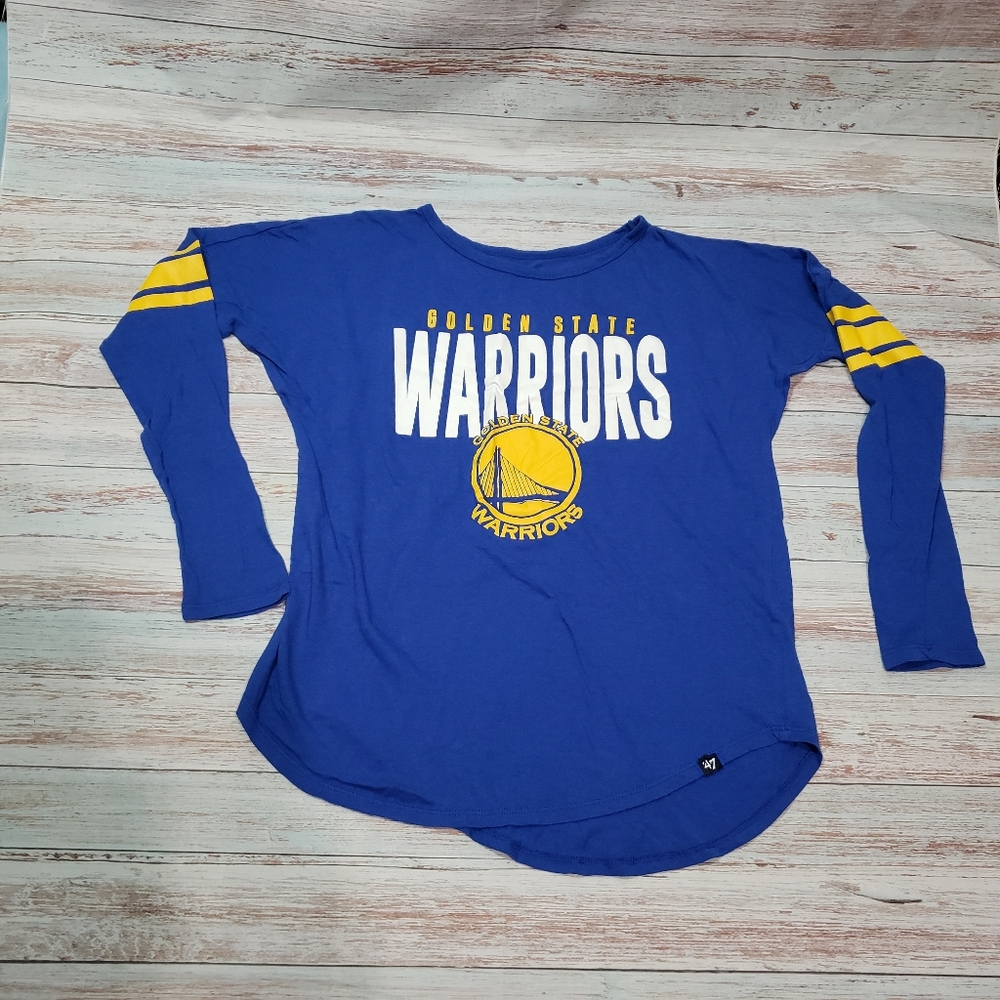 Golden State Warriors Women's Blue Long Sleeve Shirt brand 47 Size Small